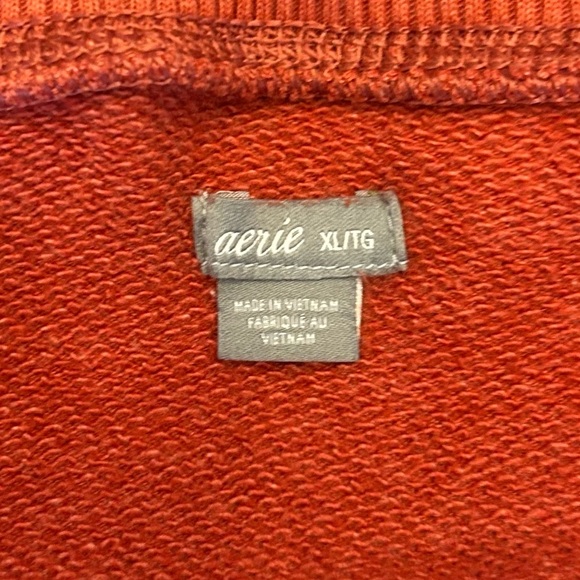 Aerie Warm Rust/Light Red Pullover Wide Neck Oversized Sweatshirt Size XL - Picture 5 of 7